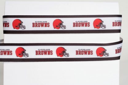 Browns Ribbon - 7/8 Grosgrain Ribbon - Cleveland Browns Ribbon- Football  Ribbon